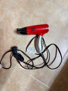 CHI Ultra Compact Small Red Travel Hair Dryer with detachable attachment